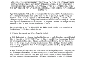 Thông báo 32/TB-VPCP hướng dẫn tham gia bảo hiểm y tế theo hộ gia đình