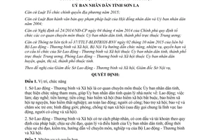 Quyết định 02/2016/QĐ-UBND quy định chức năng cơ cấu Sở Lao động Thương binh Xã hội Sơn La
