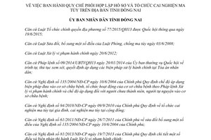 Quyết định 08/2016/QĐ-UBND quy chế phối hợp lập hồ sơ tổ chức cai nghiện ma túy Đồng Nai 2016