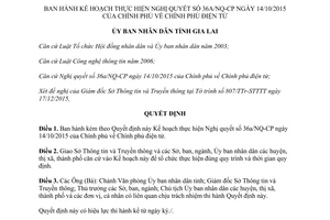 Quyết định 51/QĐ-UBND kế hoạch nghị quyết 36a/NQ-CP chính phủ điện tử Gia Lai 2016