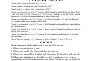 Quyết định 555/QĐ-UBND kế hoạch công tác tư pháp Quảng Nam 2016
