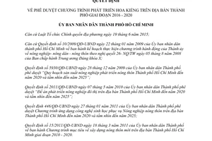 Quyết định 536/QĐ-UBND chương trình phát triển hoa kiểng thành phố Hồ Chí Minh 2016 2020