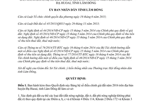 Quyết định 19/2016/QĐ-UBND bảng hệ số điều chỉnh giá đất huyện Đạ Huoai Lâm Đồng 2016