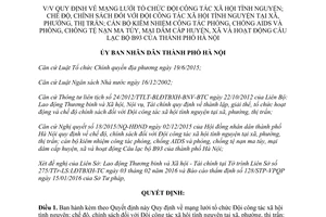 Quyết định 04/2016/QĐ-UBND đội công tác xã hội tình nguyện câu lạc bộ B93 Hà Nội 2016