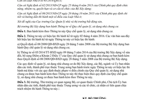 Thông tư 02/2016/TT-BXD quy chế quản lý sử dụng nhà chung cư