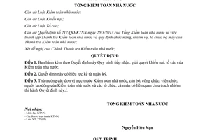 Quyết định 161/QĐ-KTNN quy trình tiếp nhận giải quyết khiếu nại tố cáo 2016