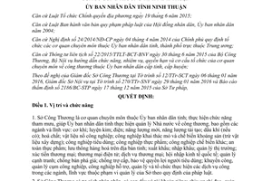 Quyết định 03/2016/QĐ-UBND chức năng nhiệm vụ quyền hạn cơ cấu tổ chức Sở Công Thương Ninh Thuận