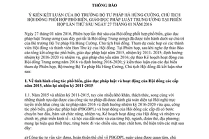 Thông báo 419/TB-HĐPH 2016 phối hợp phổ biến giáo dục pháp luật Trung ương