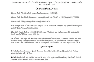 Quyết định 08/2016/QĐ-UBND quy chế tổ chức hoạt động quỹ phòng chống thiên tai Hà Tĩnh