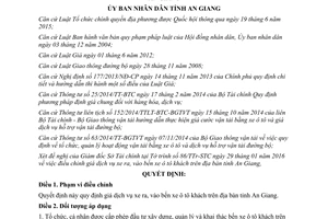 Quyết định 10/2016/QĐ-UBND giá dịch vụ xe ra vào bến xe ô tô khách An Giang