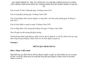 Nghị định 13/2016/NĐ-CP đăng ký chế độ công dân khám kiểm tra sức khỏe nghĩa vụ quân sự