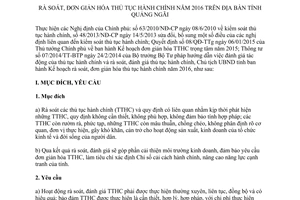 Kế hoạch 721/KH-UBND rà soát đơn giản hóa thủ tục hành chính Quảng Ngãi 2016