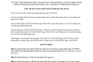 Quyết định 262/QĐ-UBND công bố danh mục văn bản pháp luật hết hiệu lực Quảng Ngãi 2016