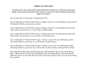 Thông tư liên tịch 03/2016/TTLT-BTP-BNG-BCA-BLĐTBXH bảo vệ trẻ em làm con nuôi nước ngoài