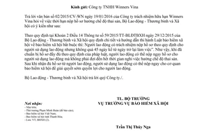 Công văn 361/LĐTBXH-BHXH thời hạn nộp hồ sơ hưởng chế độ thai sản 2016