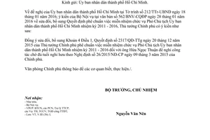 Công văn 863/VPCP-V.III sửa đổi Quyết định 2317/QĐ-TTg