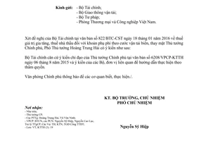 Công văn 903a/VPCP-KTTH thuế giá trị gia tăng thuế nhà thầu khoản phụ phí theo cước vận tải biển 2016