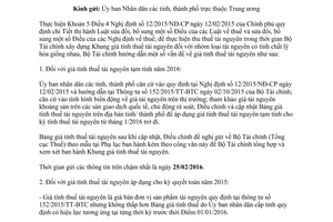 Công văn 2056/BTC-TCT thực hiện giá tính thuế tài nguyên trong thời gian ban hành khung giá 2016