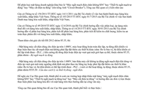 Công văn 1213/TCHQ-TXNK phân loại mặt hàng máy ngắt mạch điện chân không SF6 2016