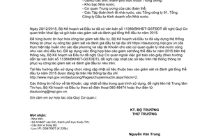 Công văn 1078/BKHĐT-GSTĐĐT cập nhật số liệu giám sát đánh giá đầu tư hệ thống công nghệ thông tin