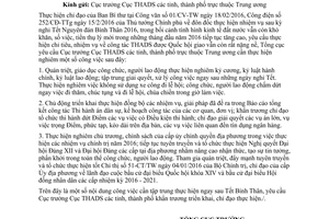 Công văn 515/TCTHADS-VP tập trung thực hiện nhiệm vụ sau tết Bính Thân 2016