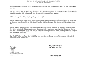 Công văn 1605/CT-TTHT lập hóa đơn chứng từ Thành phố Hồ Chí Minh 2016