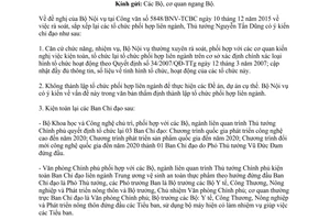 Công văn 1214/VPCP-TCCV rà soát sắp xếp kiện toàn các tổ chức phối hợp liên ngành 2016