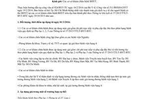 Công văn 524/BHXH-GĐ1 hướng dẫn thông tư 37/2015/TTLT-BYT-BTC thành phố Hồ Chí Minh 2016