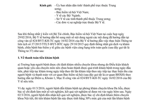 Công văn 1044/BYT-KH-TC hướng dẫn bổ sung 37/2015/TTLT-BTY-BTC d giá dịch vụ khám chữa bệnh