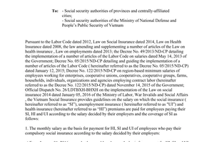 Official Dispatch No. 489/BHXH-BT collection social health unemployment insurance premiums social insurance