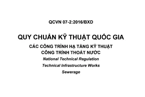Quy chuẩn kỹ thuật quốc gia QCVN 07-2:2016/BXD về các công trình hạ tầng kỹ thuật - Công trình thoát nước