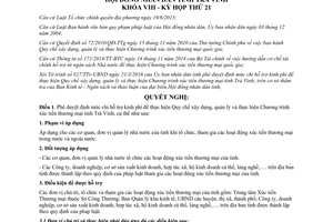 Nghị quyết 02/2016/NQ-HĐND định mức chi hỗ trợ kinh phí thực hiện xúc tiến thương mại Trà Vinh