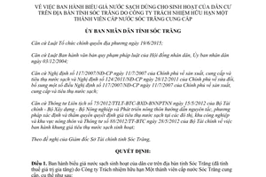 Quyết định 06/2016/QĐ-UBND biểu giá nước sạch dùng cho sinh hoạt của dân cư Sóc Trăng