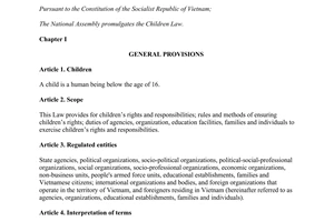 Law 102/2016/QH13 children