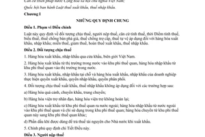 Luật thuế xuất khẩu thuế nhập khẩu 2016