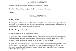 Law 104/2016/QH13 access to information