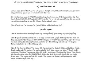 Quyết định 1932/QĐ-BYT hướng dẫn tẩy giun đường ruột tại cộng đồng 2016