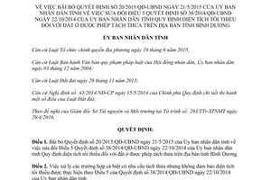 Quyết định 08/2016/QĐ-UBND bãi bỏ Quyết định 20/2015/QĐ-UBND diện tích tối thiểu đất ở Bình Dương