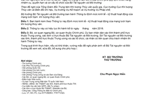 Thông tư định mức kinh tế kỹ thuật hoạt động mạng lưới trạm khí tượng thủy văn 2016