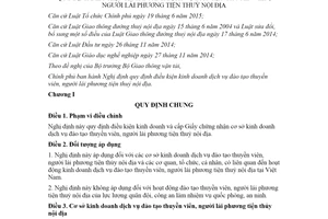 Nghị định 54/2022/NĐ-CP sửa đổi Nghị định 78/2016/NĐ-CP 08/2021/NĐ-CP đường thủy nội địa