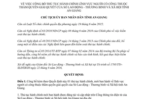Quyết định 2410/QĐ-UBND thủ tục hành chính lĩnh vực người có công An Giang 2016