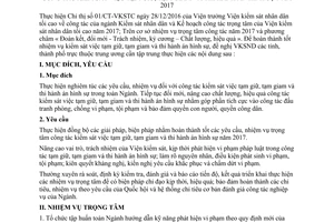 Hướng dẫn 04/HD-VKSTC kiểm sát việc tạm giữ tạm giam thi hành án hình sự 2017