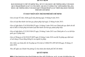 Quyết định 02/2017/QĐ-UBND xử lý rà soát hệ thống hóa văn bản quy phạm pháp luật Hồ Chí Minh