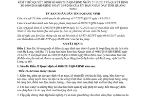 Quyết định 110/2017/QĐ-UBND sửa đổi quy định quản lý hoạt động tàu du lịch vịnh Hạ Long Quảng Ninh