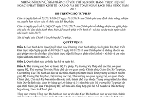 Quyết định số 28/QĐ-BTP 2017 chương trình hành động 01/NQ-CP kinh tế xã hội dự toán ngân sách