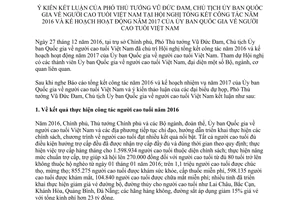 Thông báo 13/TB-VPCP ý kiến kết luận Phó Thủ tướng về người cao tuổi Việt Nam tại Hội nghị tổng kết 2017