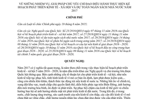 Nghị quyết 01/NQ-CP nhiệm vụ giải pháp chỉ đạo điều hành phát triển kinh tế xã hội dự toán ngân sách 2017