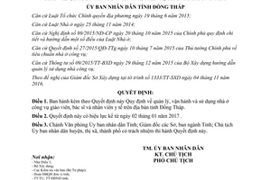 Quyết định 01/2017/QĐ-UBND quản lý vận hành sử dụng nhà ở công vụ giáo viên bác sĩ Đồng Tháp