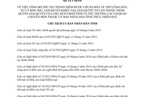 Quyết định 06/QĐ-UBND thủ tục hành chính tiếp công dân xử lý đơn thư giải quyết khiếu nại Huế 2017