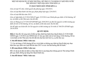 Quyết định 03/2017/QĐ-UBND sửa đổi 15/2014/QĐ-UBND bồi thường hỗ trợ tái định cư Sơn La